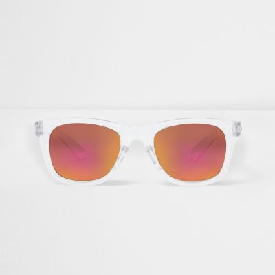 Boys white clear retro mirror sunglasses
